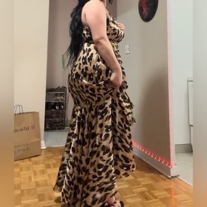 Maxi leopard print dress